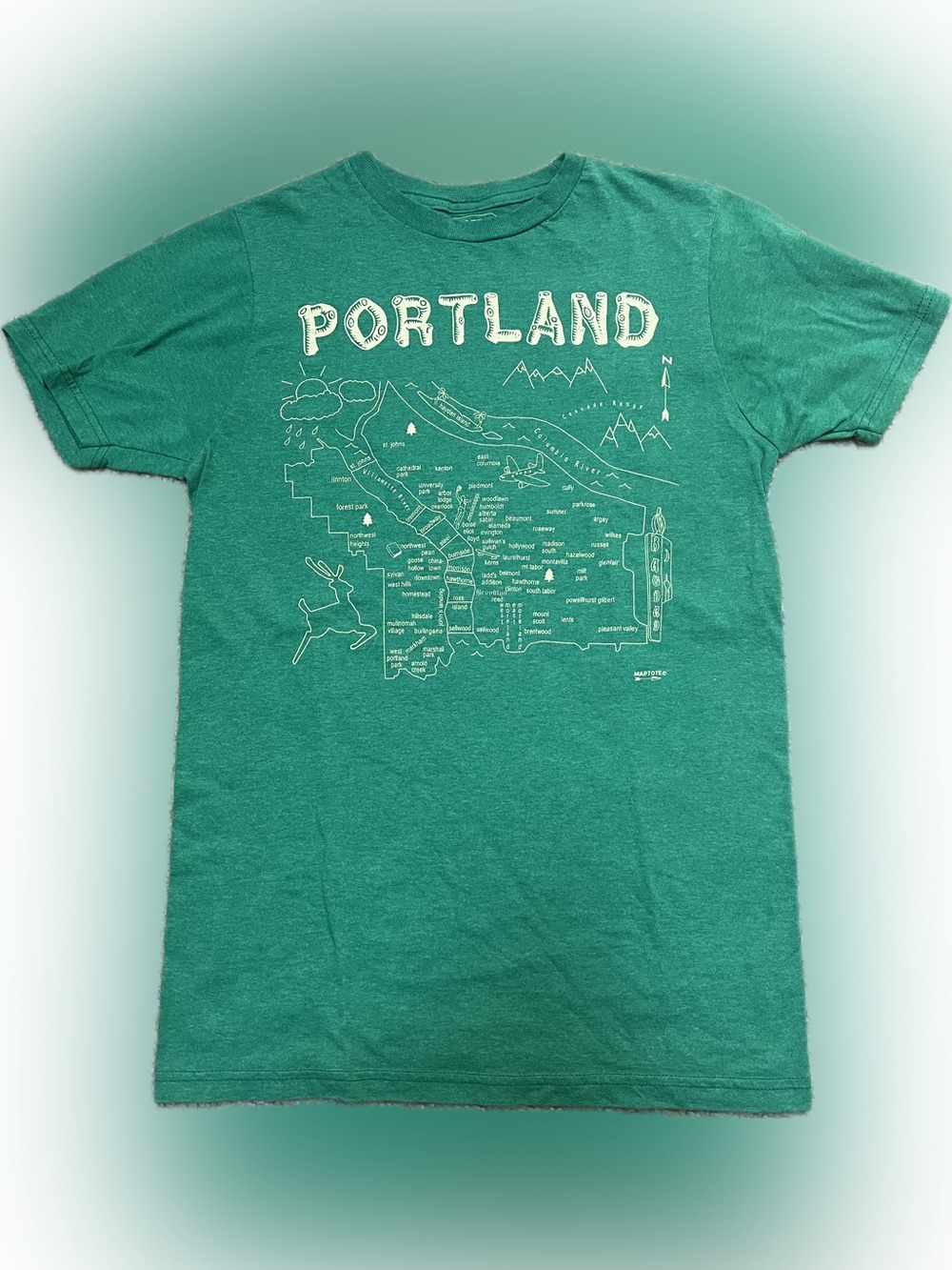 Portland Map Graphic Tee - Green Men’s Size S